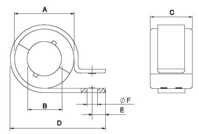 ナイロンクランプ付き二分割コア MTCNシリーズ(中帯域用) 仕様1