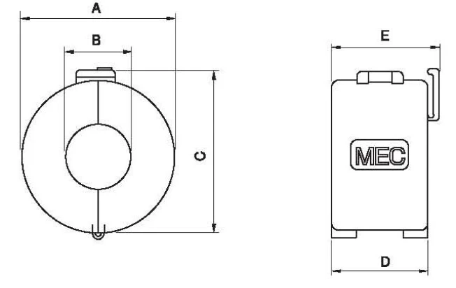 開閉自在型トロイダルクランプコア MTFCシリーズ(中帯域用) 仕様1